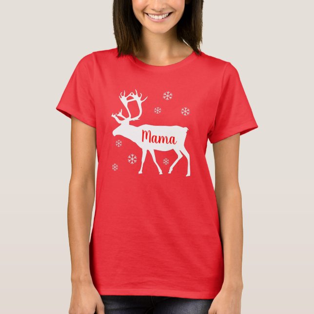 Camisa de Natal de Reindeer mama (Frente)