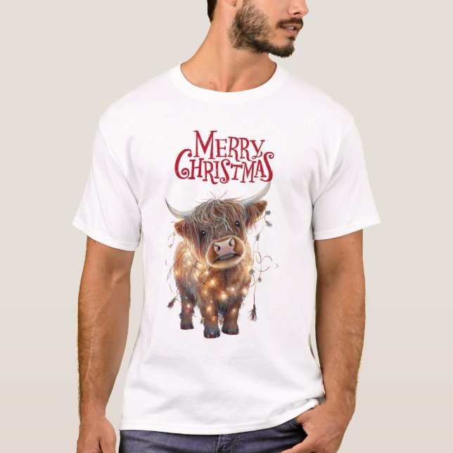 Camisa de Natal de vaca das Terras Altas (Frente)