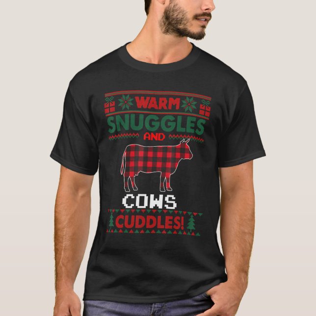 Camisa de Natal de Vacas Camisa de Natal Feia de V (Frente)