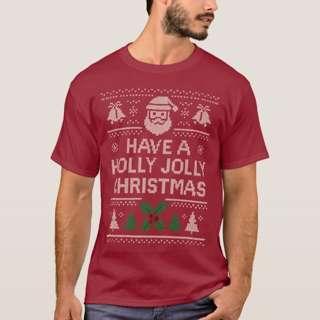 Camisa de Natal - Design Jingle Vermelho (Frente)