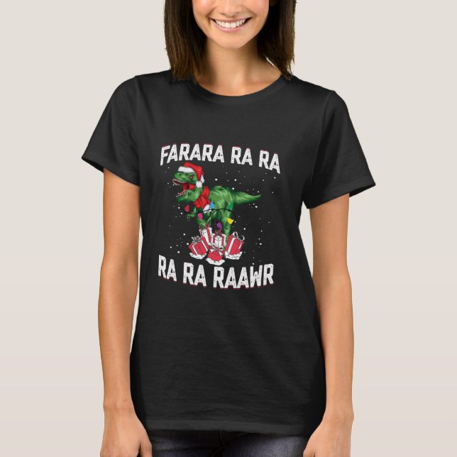 Camisa De Natal Do Dinossauro Fa Ra Rawr Tree Rex  (Frente)