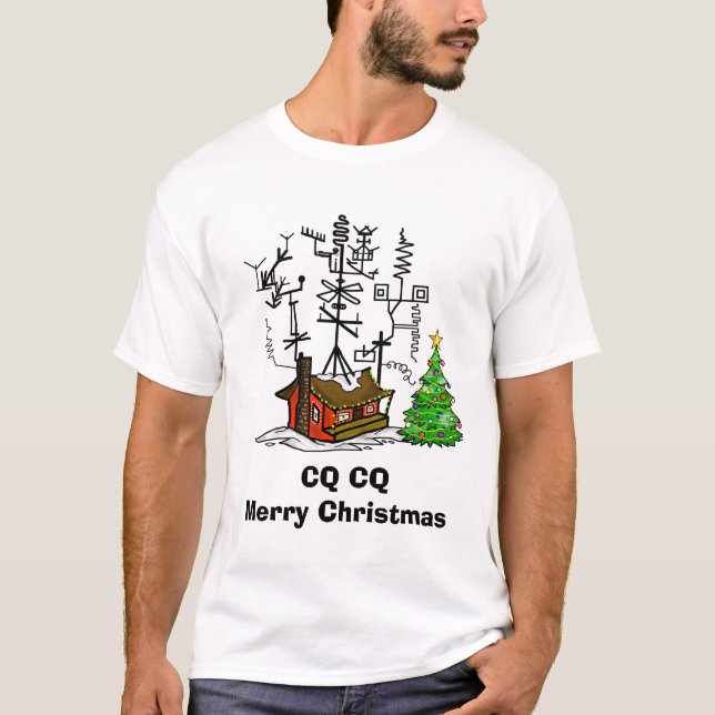 Camisa de Natal do Ham Radio CQ (Frente)