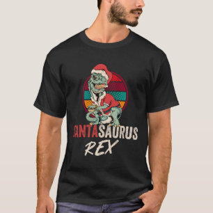 Camisa de Natal do Trex Santasaurus Rex Dinossaur 