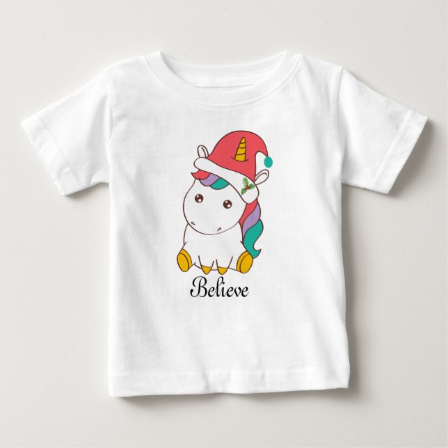 Camisa de Natal do Unicórnio para crianças, bebês (Frente)