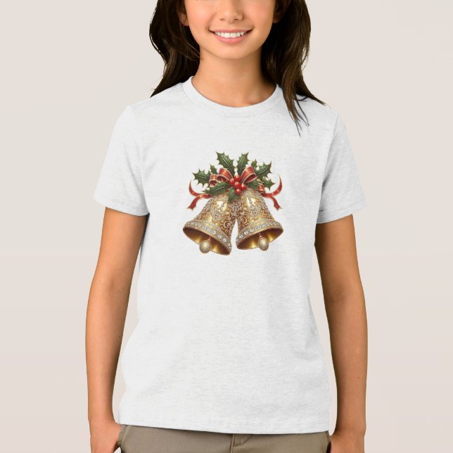 Camisa de Natal Dourada Feriado (Frente)