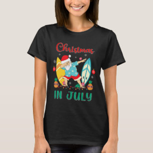Camisa de Natal em Julho Funny Santa Verão Praia V