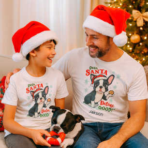 Camisa de Natal Engraçada com Cachorro Boston Terr