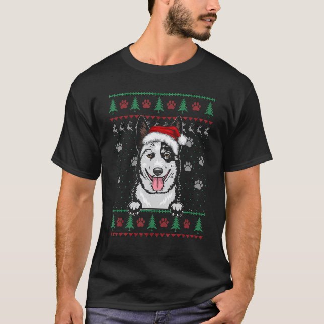 Camisa de Natal Feia de Cachorro de Gado Australia (Frente)