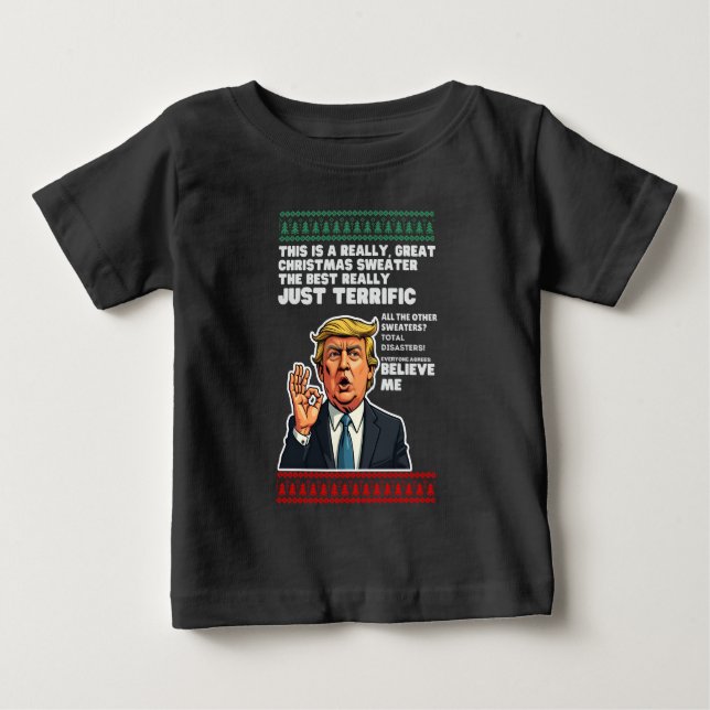 Camisa de Natal Feia de Donald Trump Engraçada Par (Frente)