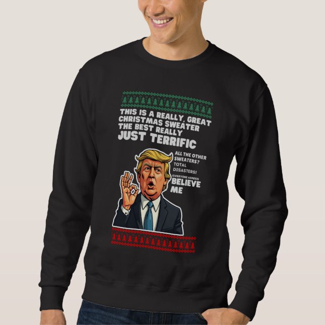 Camisa de Natal Feia de Donald Trump Engraçada Par (Frente)