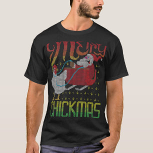 Camisa de Natal Feia de Frango Merry Chickmas Gali