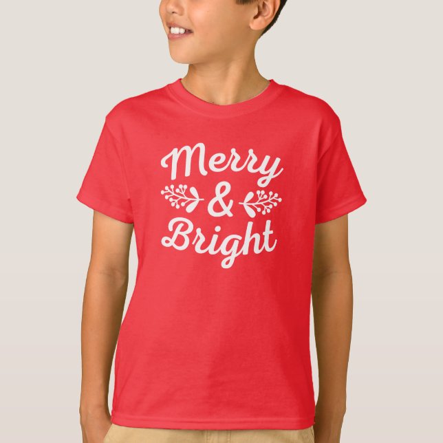 Camisa de Natal feliz e Brilhante (Frente)