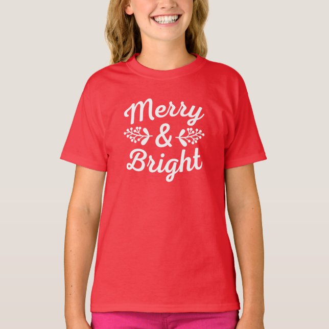 Camisa de Natal feliz e Brilhante (Frente)