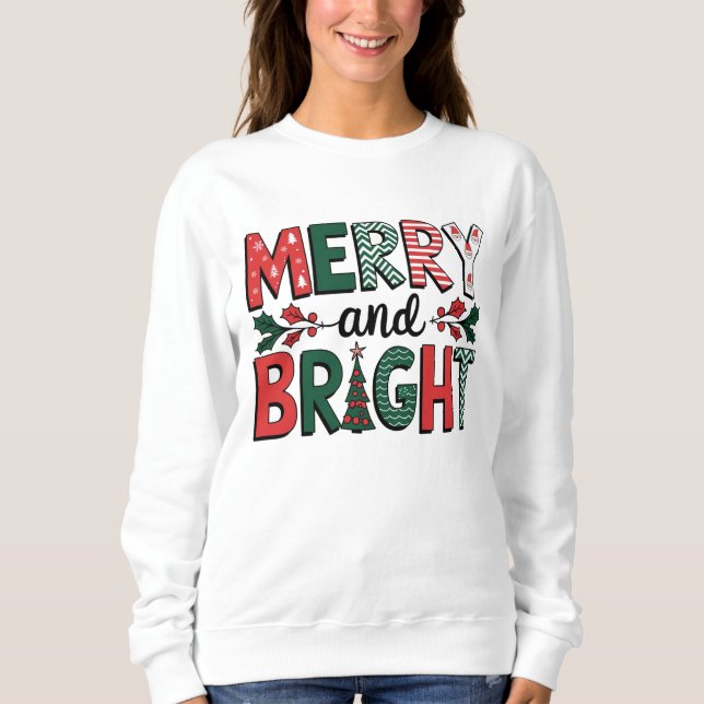 Camisa de Natal feliz e Brilhante - Presente de Na (Frente)