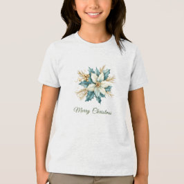 Camisa de Natal Floral de Teal de Aquarela