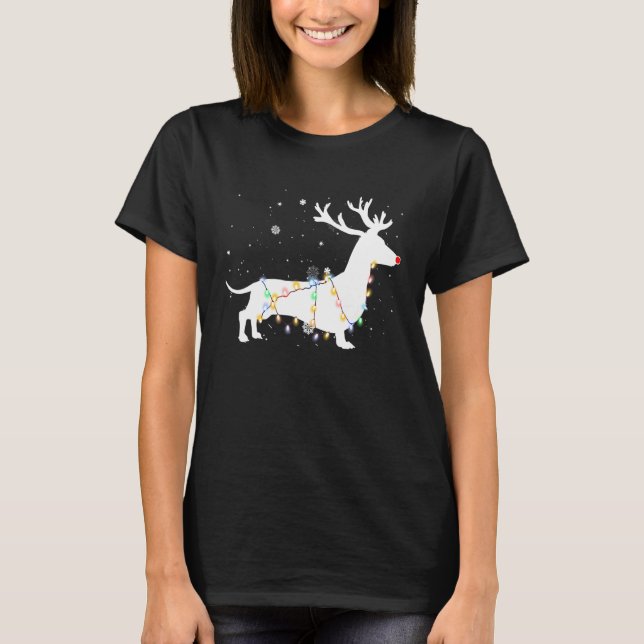 Camisa de Natal Funny Dachshund Cachorro Árvore Lu (Frente)