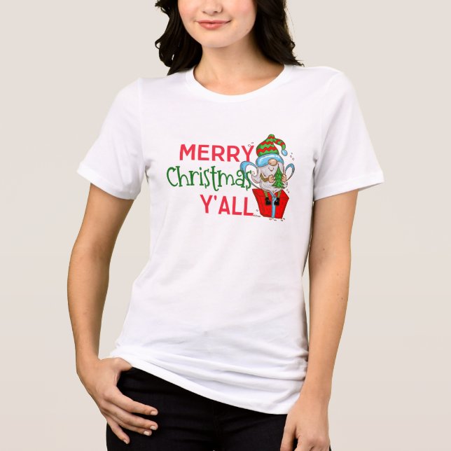 Camisa de Natal Gnomo - Teto de Natal 'Feliz Y'all (Frente)