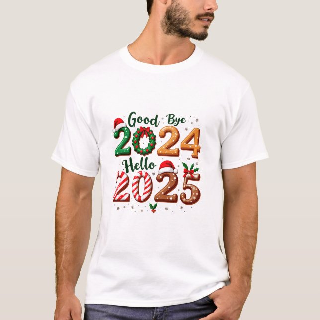 Camisa de Natal Goobye 2024 olá 2025 (Frente)
