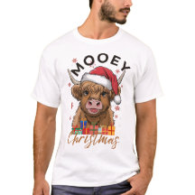 Camisa de Natal Highland Cow Xmas Light San