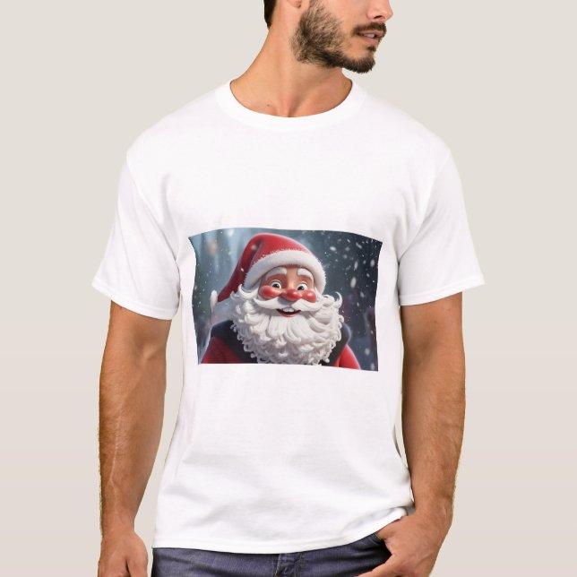 Camisa de Natal Jolly Santa Claus para Homens (Frente)
