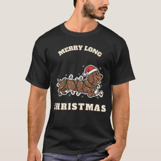 Camisa de Natal Longo e Alegre – Dachshund Engraça