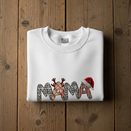 Camisa de Natal Mama Merry Christmas Leopardo e Xa