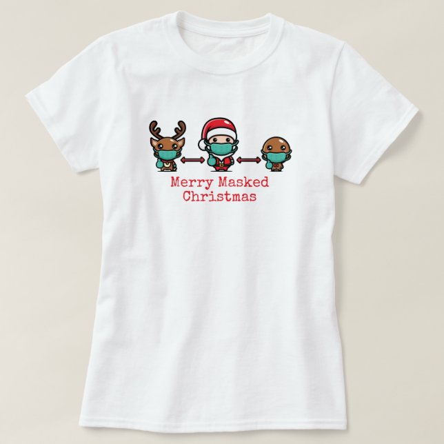 Camisa de Natal mascarada de feliz (Frente do Design)