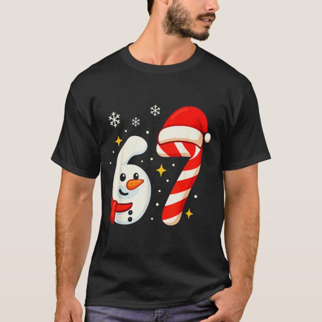 Camisa de Natal Meme 6 7 67 Seis Sete Boneco de Ne (Frente)