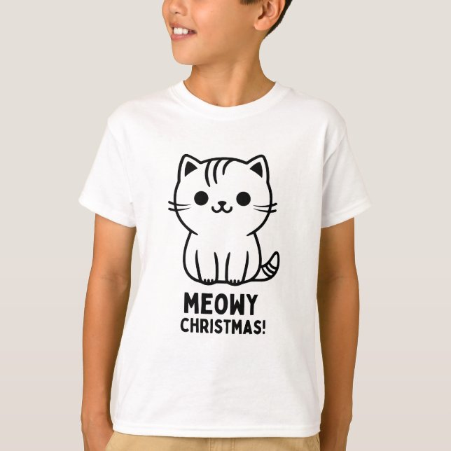 Camisa de Natal meowy (Frente)