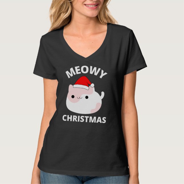 Camisa de Natal meowy (Frente)
