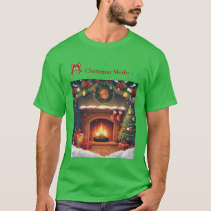 Camisa de Natal Modo Natal LIGADO Lareira Aconcheg