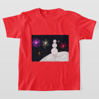 Camisa de Natal para crianças com boneco de neve e