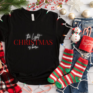 Camisa de Natal para mulheres Luz é Nascer