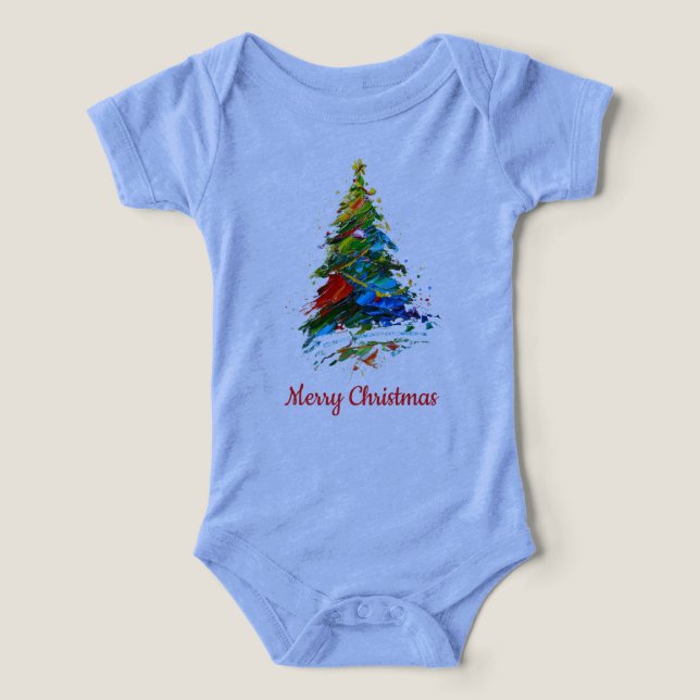 Camisa de Natal Pintura a Óleo Árvore de Natal Per (Design frontal)