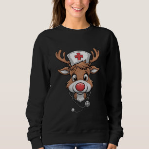 Camisa de Natal Rena Luvas de Borracha Enfermeiras