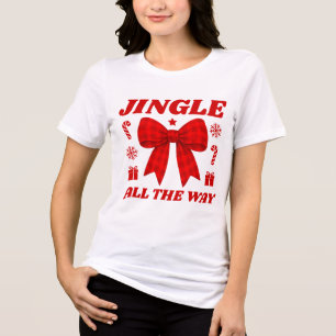Camisa de Natal Retro com Laço Xadrez Vermelho 'Ji