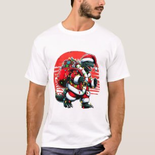 Camisa de Natal Santazilla Monstro Japonês Kaiju