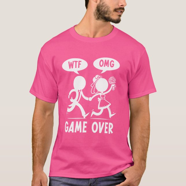 Camisa de Noivo Despedida de Solteiro Game Over Fe (Frente)