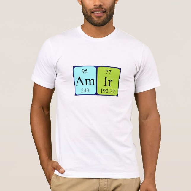 Camisa de nome de mesa periódica Amir (Frente)
