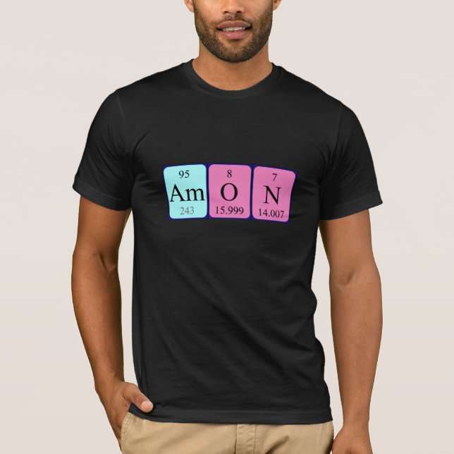 Camisa de nome de mesa periódica Amon (Frente)