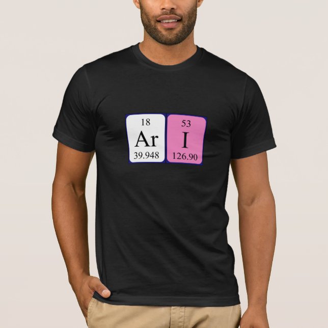 Camisa de nome de mesa periódica Ari (Frente)