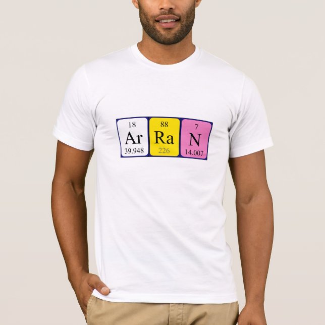Camisa de nome de mesa periódica Arran (Frente)
