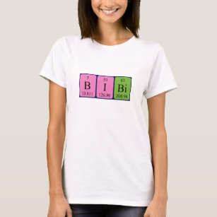 Camisa de nome de mesa periódica Bibi