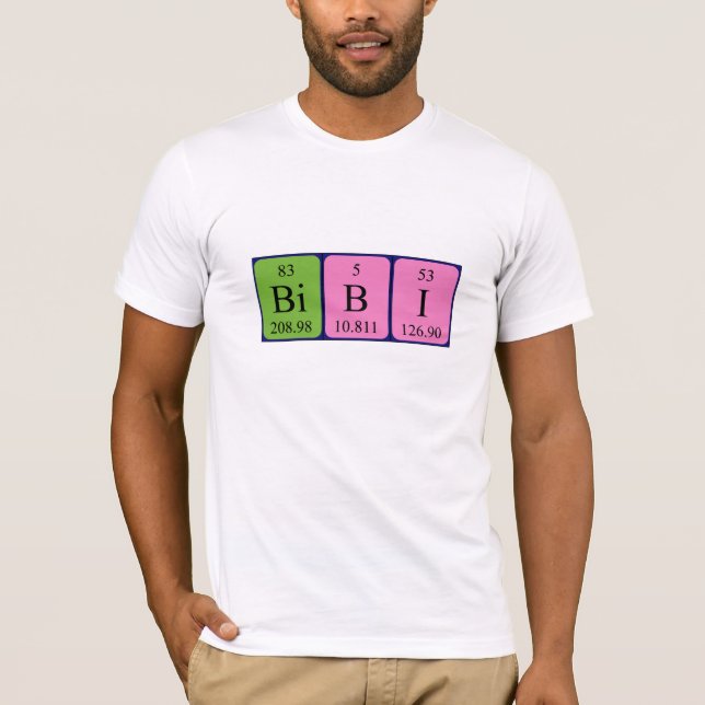 Camisa de nome de mesa periódica Bibi (Frente)
