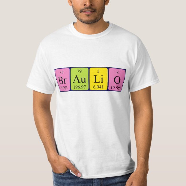 Camisa de nome de mesa periódica Braulio (Frente)