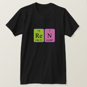 Camisa de nome de mesa periódica da Ren
