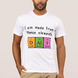 Camisa de nome de mesa periódica Dali