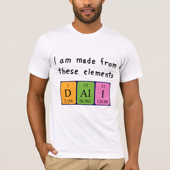 Camisa de nome de mesa periódica Dali (Frente)