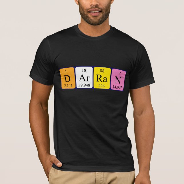 Camisa de nome de mesa periódica Darran (Frente)