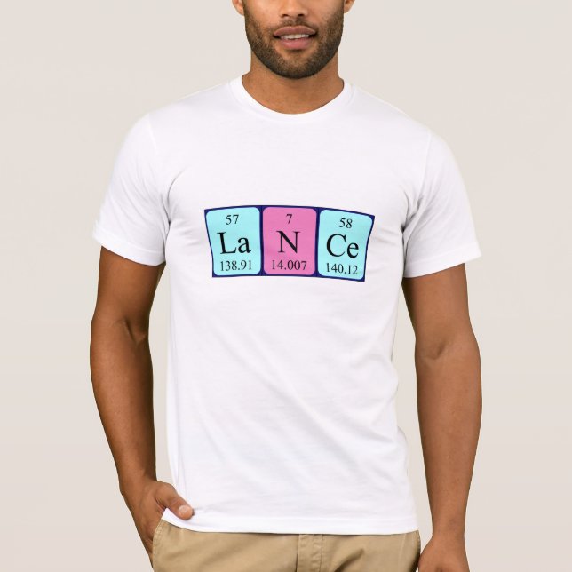 Camisa de nome de mesa periódica do Lance (Frente)